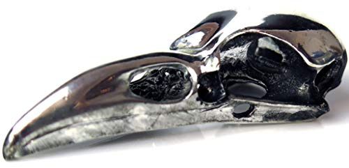 Key West Gypsy Incredible Massive Silver Raven Skull Pendant Necklace 3.25 inch HIGH, Biker, Wicca, Goth