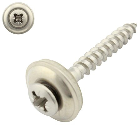 100 Stück Spenglerschrauben mit Dichtscheibe 15mm Kreuzschlitz 4,5x40 DIN 7995 Edelstahl A2 V2A