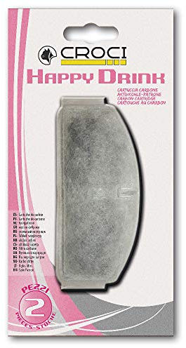 Croci Happy Drink - Cartouches des Rechange avec Filtre à Charbon Actif pour Fontaine Happy Drink, 2 Pièces