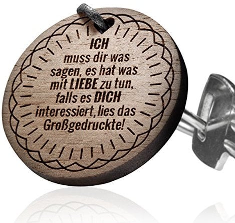 schenkYOU Premium Schlüsselanhänger aus Echtholz vorgraviert - personalisierte Geschenkidee für Muttertag - Gravur „Ich muss dir was sagen„