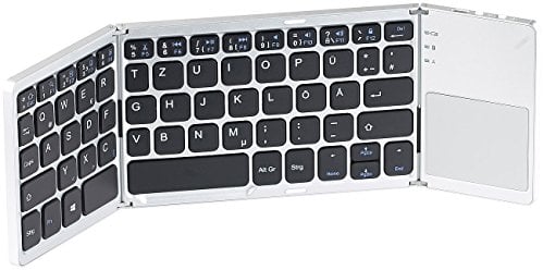 GeneralKeys Falttastatur Bluetooth: Faltbare Tastatur mit Bluetooth, Touchpad für Android, iOS und Windows (Klapptastatur, klappbare Tastatur, Laptop Tisch)
