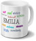 printplanet Tasse mit Namen Emilia - Positive Eigenschaften von Emilia - Namenstasse, Kaffeebecher, Mug, Becher, Kaffeetasse - Farbe Weiß