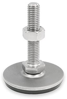 Ganter Normelemente GN 41-40-M8-63-D3-SK 41-40-M8-63-D3-SK-Edelstahl Stellfüße | Gummi aufvulkanisiert, Silber, Gewinde d2: M8X63