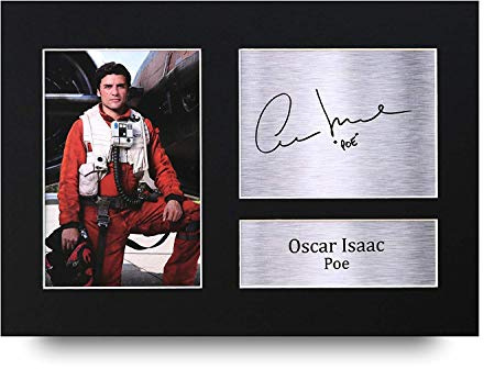 HWC Trading Oscar Isaac A4 Ungerahmt Signiert Gedruckt Autogramme Bild Druck-Fotoanzeige Geschenk Für Star Wars Poe Filmfans
