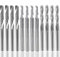 Fraise en carbure de tungstène 12 PCS, AFUNTA 4 PCS 1/8 pour fraises CNC Outils à double cannelure + 8 fraises à 1 arête simple PCS (2 types) pour nylon, résine, ABS, acrylique, PVC, MDF, bois