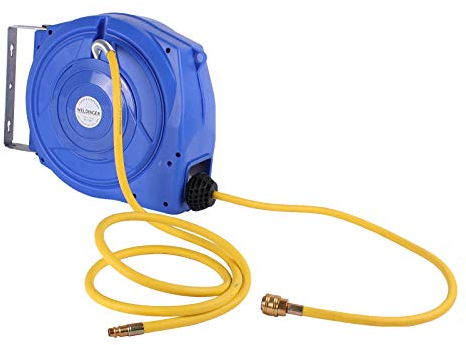 WELDINGER DSA-10 Automatik-Schlauchaufroller 10 m mit Druckluftschlauch Gummi-PVC gelb 6 x12 mm