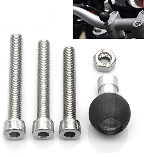 MASO Motorcycle Handlebar Clamp Ball with M8 Screws for RAM Mount