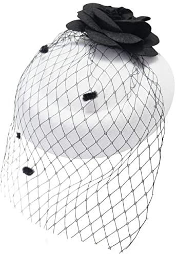Ro Rox Damen Ruby Rose net Jahrgang 1940 ist 1950 Fascinator Klassiker Hochzeit Party-Hut einheitsgröße weiß schwarz
