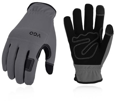 Vgo Gants de Jardin et de Travail en Cuir Nubuck pour Bricolage, Construction, Conduire (10/XL, Gris, NB7581)
