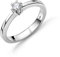 Orovi Schmuck Damen Ring Weißgold 0.10 Ct Solitär Diamant Verlobungsring 14 Karat (585) Gold und Diamant Brillant
