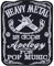Heavy Metal Patch Heavy Metal is gods apology for Pop music Aufbügler Heavy/Trash Metal Aufnäher Festival Jeans Flicken/Bügelbilder zum annähen/aufbügeln | Applikation Kutten/Outdoor | 90x70mm
