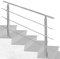 SWANEW Pasamanos escalera acero inox 120 * 4.2 * 106.5cm,3 barras,barandilla con kit de instalación,para Exteriores Ático Barandas para Ancianos y niños