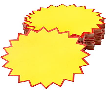 hocadon 120 Piezas Etiquetas de Precio de Venta Al por Menor Fluorescente Etiquetas de Venta para Tiendas Minoristas, Supermercados, Garajes y Fiestas(3,2 x 4,3 Pulgadas)