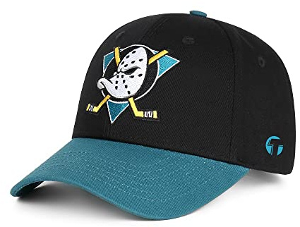 TRIVINKIN Mighty Ducks Mütze für Herren, Hockeymütze, verstellbare Snapback-Baseballmütze mit gesticktem Logo, Größe S - XL, Türkis101, Large