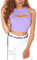 Koucla Crop RIPP Top con taglio hot décolleté, Lilla, Taglia unica