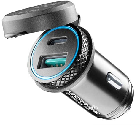 INTERPHONE Cellularline ACC2USB | 2 adaptadores USB para DIN Hembra - Tipo A y Tipo C Adaptador de Encendedor de Cigarrillos