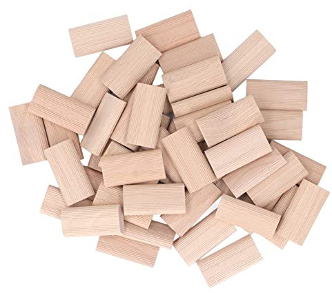 50PCS Domino Tenone Tassello di Legno di Faggio Tappo di Inserimento di Faggio Blocco di Tasselli In Legno Massello Punta per La Lavorazione Del Legno Mobili Giunzione Connettore(10x24x50MM)