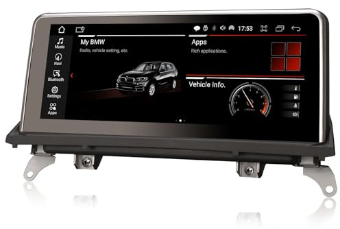 Erisin 10.25 4GB RAM+64GB ROM Android 14.0 Autoradio Bluetooth GPS Navi für BMW X5 E70 X6 E71 mit CIC System Unterstützt IPS-Bildschirm iDrive Wireless CarPlay Android Auto WiFi DAB+ TPMS Canbus