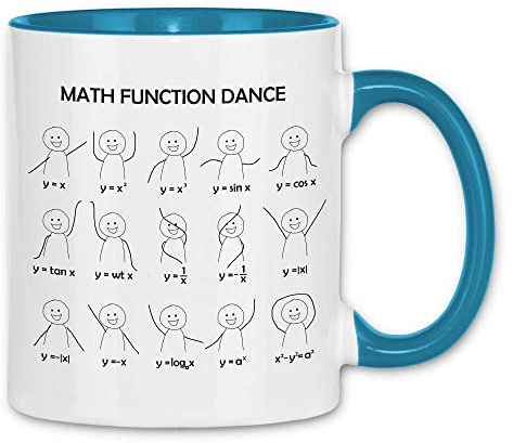 wowshirt Tasse Math Dance Funktion Mathe-Lehrer Mathematik Nerd Geek Uni Student, Farbe:White - Light Blue