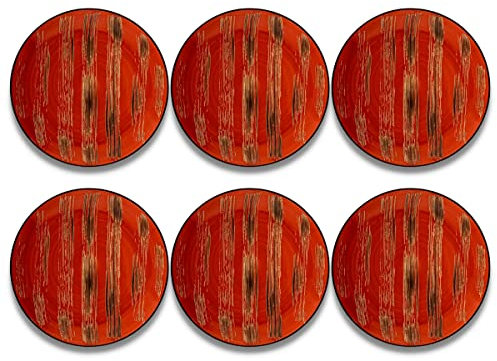 Wilmax - Assiettes à dessert COLORBOOM - Set d'assiettes - Assiettes en porcelaine - Pour servir des snacks - Design moderne - Lavables au lave-vaisselle - Couleur rouge - Lot de 6 - Diamètre : 18 cm