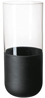 Villeroy & Boch – Manufacture Rock Longdrinkbecher Set 4 Teilig 300 Ml, Mattschwarzer Boden Handbemalt, Gläser, Glas, Cocktailgläser, Longdrinkgläser Set, Caipirinha Glas, Mojito Gläser, Kristallglas