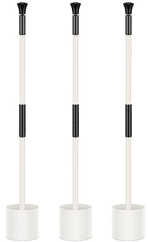 Pelopy 3 Set Golf Flagsticks, Portable Mini Golf Flag Sticks and Cups, 2 Section Design, ABS Plastic, White, Compatible with Existing Golf Cups
