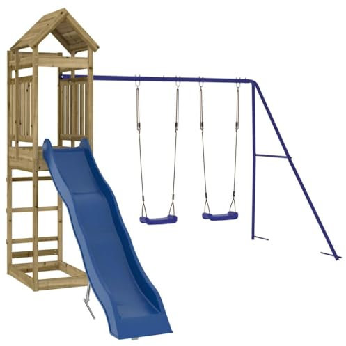 vidaXL Spielturm, Klettergerüst mit Rutsche Schaukel, Kinder Kletterturm mit Sandkasten, Spiel-Zubehör für Garten, Spielgeräte Spielplatz, Imprägniertes Kiefernholz
