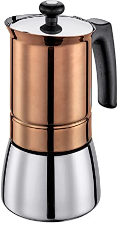 Espressokocher TOSCA 6 Tassen Kaffeebereiter Mokkakanne Induktion Kupfer cilio