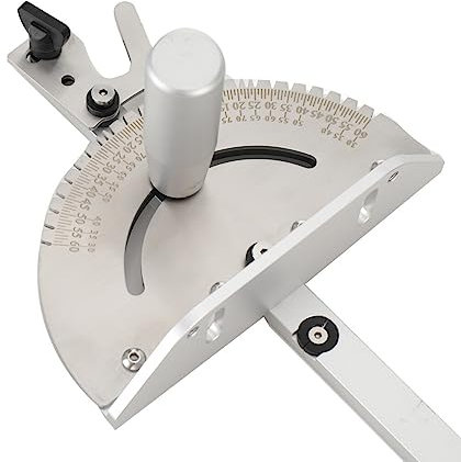 NICCOO Miter Righello Strumento per la Lavorazione Del Legno per Tavolo, Gauge tabella, utensile per mitra angolare per rilegatura in alluminio, 0-90 Gradi Angolo, 450 mm
