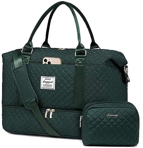 LOVEVOOK Reisetasche Sporttasche Damen Groß Weekender Travel Duffle Bag mit Kosmetiktasche Handgepäck Tasche mit Schuhfach Kliniktasche Geburt Wasserdicht Strandtasche für Flugzeug Reise Gym Holiday