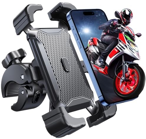 Babacom Porta Cellulare Moto, [1S Blocco & Anti Shake] Porta Cellulare Bici, Super Stabile Supporto Telefono Moto Supporti per GPS per Universale Manubrio della Scooter/Bicicletta/MTB, 4,7''-6,8''