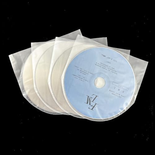 100PCS CD Sleeves DVD Sleeves Anti-Static Transparent Plastic Inner Sleeves for 5inch CD and DVD Mini LP Storage