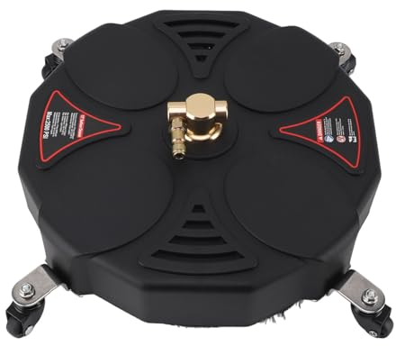 13 Inch Pressure Washer Surface Cleaner Attachment, Versatile Solution, Round Floor Scrubber, Compatible, Precise Craftsmanship, Easy to Use, 2500PSI, for Driveways,
