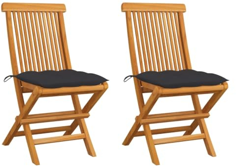 AJSEOYBS StapelstüHle,Outdoor Kissen WetterfestgartenstüHle Mit Anthrazit Kissen 2 STK. Massivholz Teakgeeignet Geeignet für Wohnzimmer, Schlafzimmer, Garten, Balkon, Terrasse, Küche, Outdoor