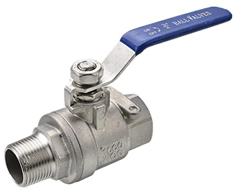 IBOWZ Kugelhahn 304 Edelstahl-Kugelhähne mit vollem Anschluss,1/4 Zoll,3/8 Zoll,1/2 Zoll,3/4 Zoll,1 Zoll,Kugelhahn mit vollem Anschluss,Innengewinde auf Außengewinde,Wasserhahn-Wasserventil,Gewind