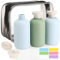 Auauraintt 3 Stück Quetschflaschen,Portable Reiseflaschen mit Flip Cap, Nachfüllbare Kunststoff-Reisebehälter, Geeignet für Körperlotion, Shampoo, Spülung, Gesichtscreme,Lotion (200 ml)
