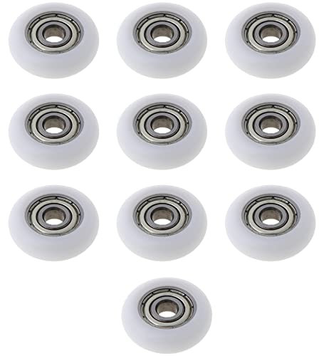 Lot de 10 convoyeurs coulissants en nylon pour porte de douche - Poulies d'armoire coulissantes - Accessoires de quincaillerie - Petite poulie de tiroir