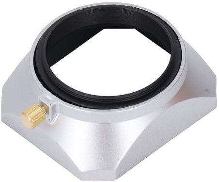 46 Mm Quadratische Metall-Gegenlichtblende, Retro-Kamera-Gegenlichtblende, Tragbare Quadratische Gegenlichtblende, für Spiegellose Digitalkameras, Silber