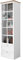 Mirjan24 Vitrine Gacoris 2SZ1D, Standvitrine mit 2 Schubladen und Tür im skandinavischen Stil, Vitrinenschrank, Glasvitrine, Hochschrank (Weiß/Lefkas Eiche)