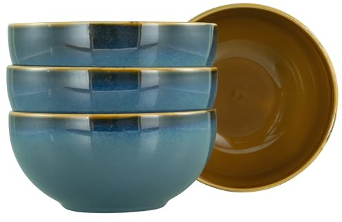 Creatable, 22886, Serie Mallorca, 4-teiliges Geschirrset für 4 Personen, Buddha Bowl aus Steinzeug, spülmaschinen- und mikrowellengeeignet, Qualitätsproduktion
