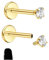 OXDOHUE 2 Stück G23 Titan Lippenpiercing Labret Piercing Innengewinde Medusa Piercing Nasenpiercing Stecker Medizinische Ohrstecker Piercing Ohr Klein Helix Piercings Tragus Piercing-Gold(16G 6mm)