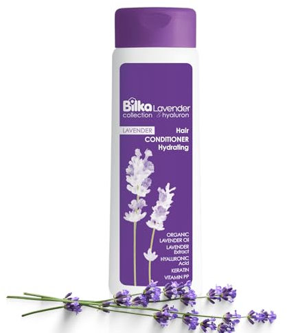 Bilka Collection Conditioner LAVENDER & HYALURON - Hydratisierende und Regenerierende Haarspülung mit Lavendelöl, Hyaluronsäure, Keratin, Vitamin PP für Optimalen Feuchtigkeitshaushalt, 400 ml