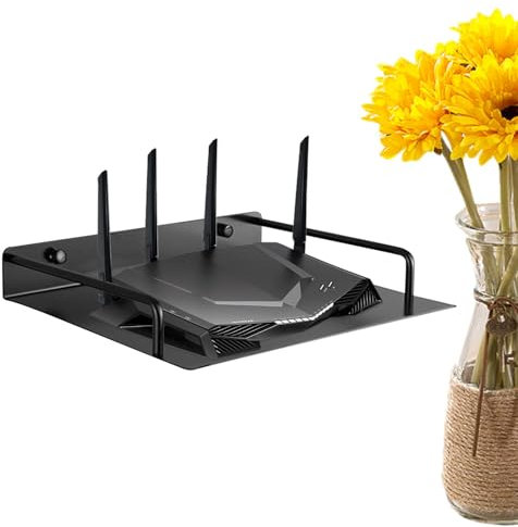 WLAN Router wandhalterung WLAN Router Halterung wandhalterung Metall Router Rack einlagiges Metall einlagiges Router Router einlagerregal schwarz in