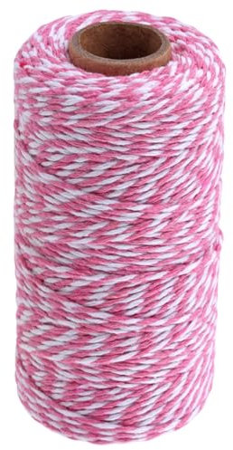 ISAKEN Rosso e Bianco Cordoncino Natalizio, 2mm x 100m Naturale Corda di Spago Rosso e Bianco, Spago Natalizio Cordoncino Cotone, Cordoncino Natalizio per Decorazioni Natalizie e Alimenti