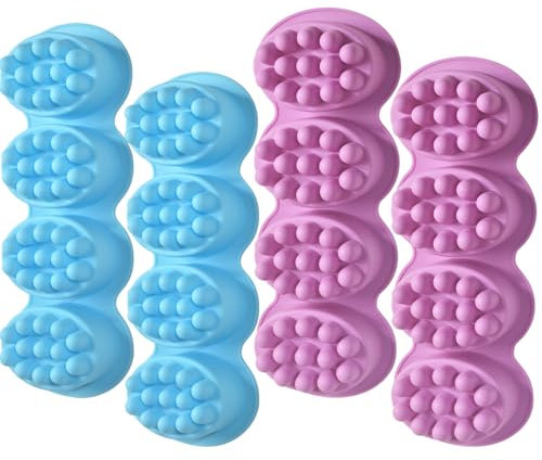 Newk Lot de 4 moules à savon de massage, 141,7 g, moules en silicone pour la fabrication de barres de cheveux et masseurs à l'eau de rosemary