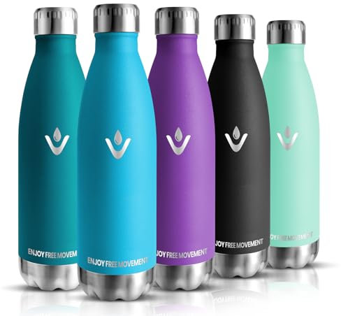 Trinkflasche Edelstahl, Trinkflasche Kinder, 500ML BPA-frei, Thermosflasche, Wasserflasche Edelstahl Doppelwandig, Trinkflasche Kohlensäure Geeignet, Trinkflasche Sport für Fitness, Fahrrad, Schule