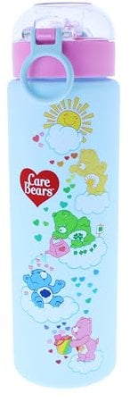 Blueprint Collections Care Bears Water Bottle | 700ml Capacity | Flip Lid with Straw | Soft Touch Finish | Cute Care Bears Design | Reusable Kids Drink Bottle