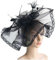 Damen Fascinatoren Hüte Federn Schleier Netzhut Party Kirche Hochzeit Kopfschmuck Haarschmuck Party Zubehör Braut Tee Hut Fascinators Hut Kopfbedeckung Stirnband Mesh Hut Tea Party (Black, One Size)