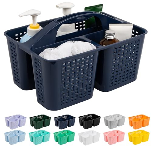 Tiawudi Portable Shower Caddy, Caddy Organizer with Handle, Plastic Shower Basket Hold Soap, Shampoo, Hair Supplies and Beauty Products, Cleaning Supplies Organizer for Home, Dorm, Shelf and Cabinet