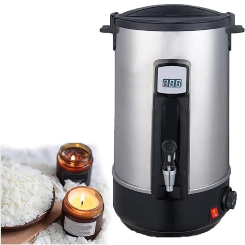 DLAZUM per la Produzione di Candele - Pentola elettrica per Fusione di Cera da 8L-35L + beccuccio di versamento rapido e Controllo della Temperatura da 86℉ a 230℉ - P,30L